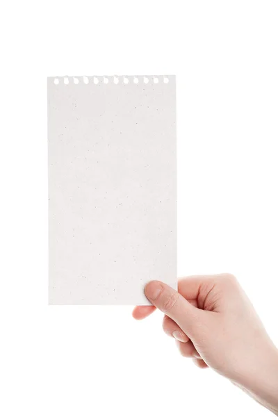 Carte en papier faite à la main dans la main femme — Photo