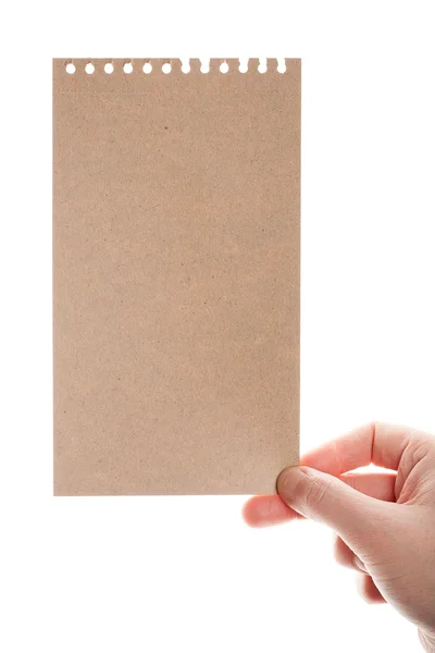 Kadın el içinde el yapımı kağıt kartı — Stok fotoğraf