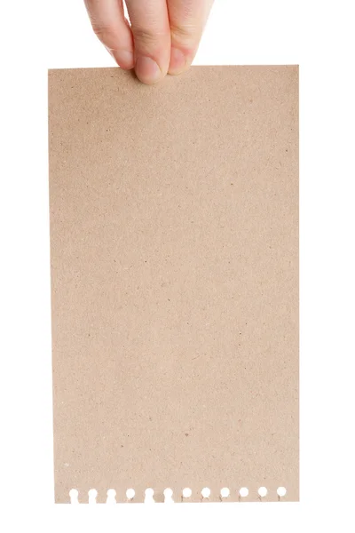 Бумажная открытка ручной работы в руке женщины — стоковое фото