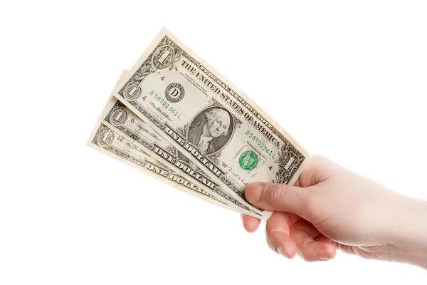 Ruka držící dolary — Stock fotografie