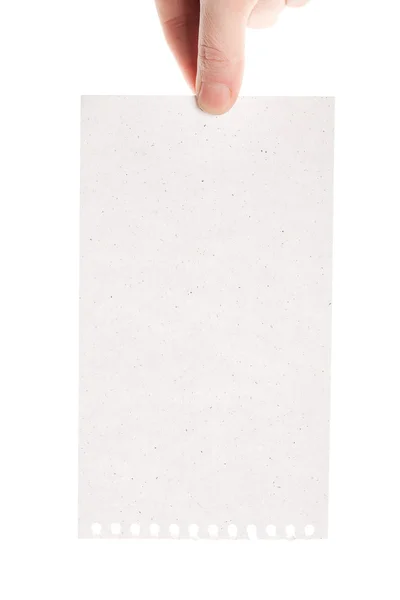 Tarjeta de papel hecha a mano en mano de mujer — Foto de Stock