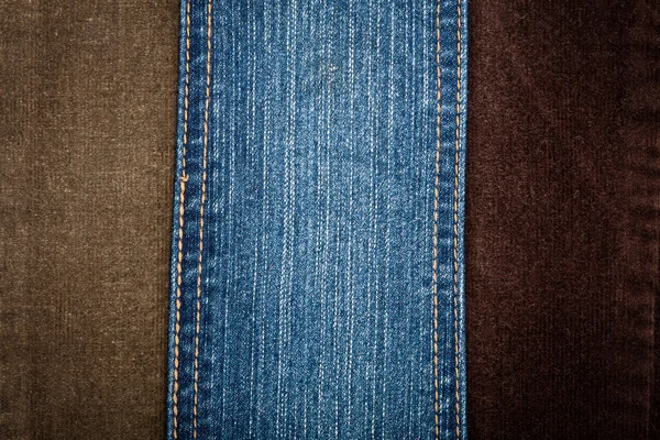 Jeans e tessuti di velluto a coste — Foto Stock