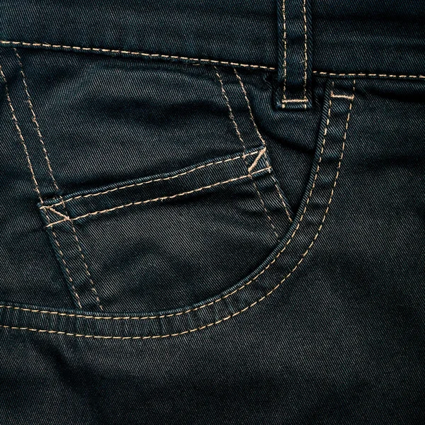 黑色牛仔裤织物的口袋 — 图库照片
