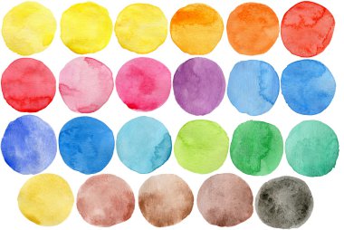 Watercolor hand painted circles clipart