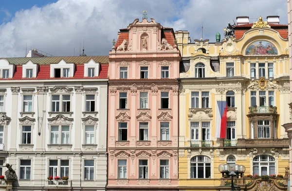 Buildings in Wenceslas square, Prague — Stock Photo, Image