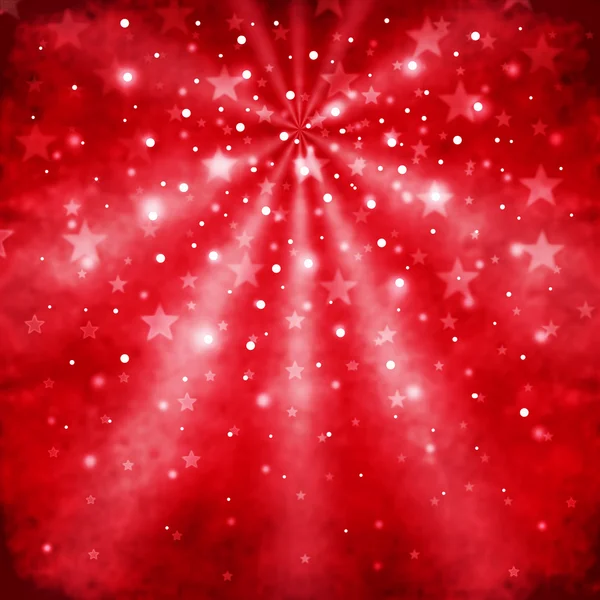 红色抽象背景与明星 — 图库照片