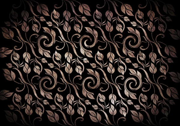Fundo abstrato com padrão floral marrom — Fotografia de Stock
