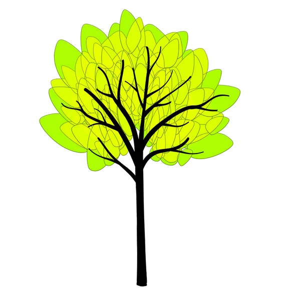 Ozdobne zielone drzewo ilustracja — Zdjęcie stockowe