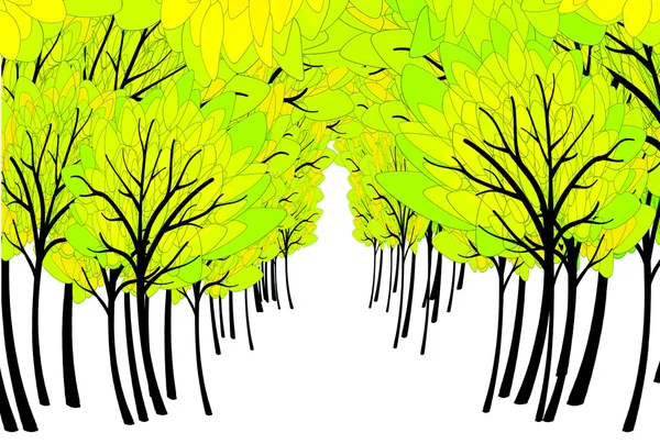 Spring groene bomen achtergrond met copyspace — Stockfoto