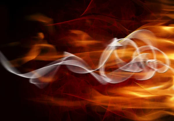 Fond abstrait avec des flammes brûlantes — Photo