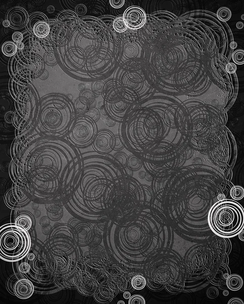 Preto e branco abstrato fundo com círculos — Fotografia de Stock