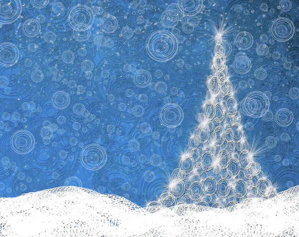 Jul bakgrund med träd och snö — Stockfoto