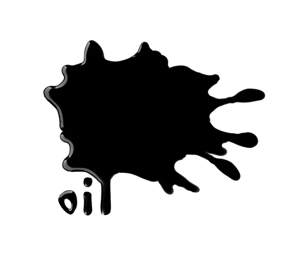 Svarta blanka droppar olja med text — Stockfoto