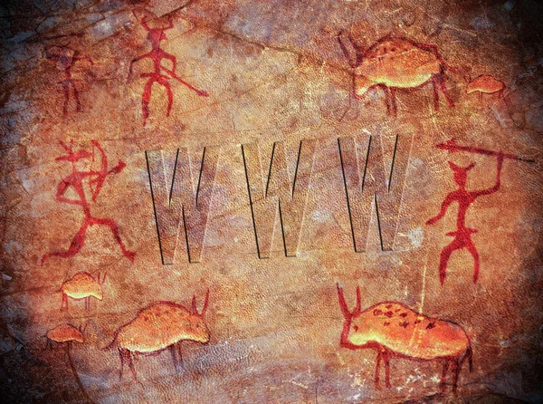 Prehistoric world wide web cave paint — Stock Photo, Image