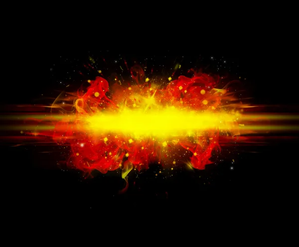 Черный абстрактный фон с взрывом красного пламени — стоковое фото