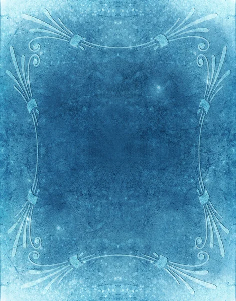 Blauer Grunge-Hintergrund mit Dekoration im alten Stil — Stockfoto
