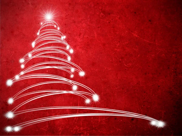 クリスマス ツリーと赤の抽象的な背景 — ストック写真