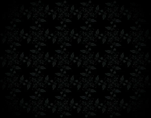 Черный абстрактный фон с цветочной текстурой — стоковое фото