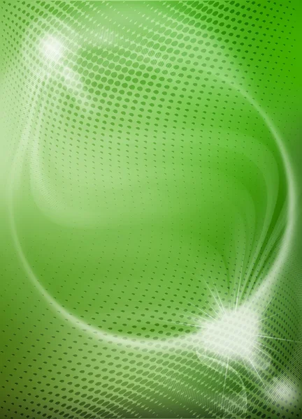 Green abstract background with dots and lights — Stock Photo, Image