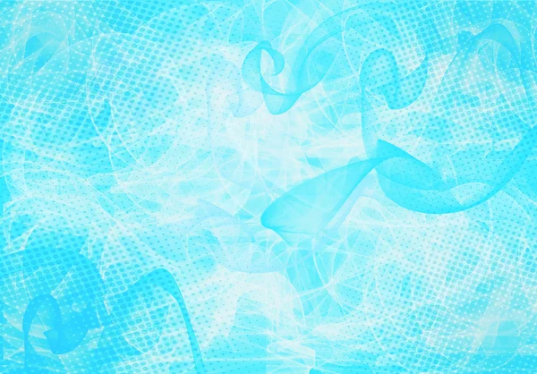 青の抽象的な背景と波と点 — ストック写真