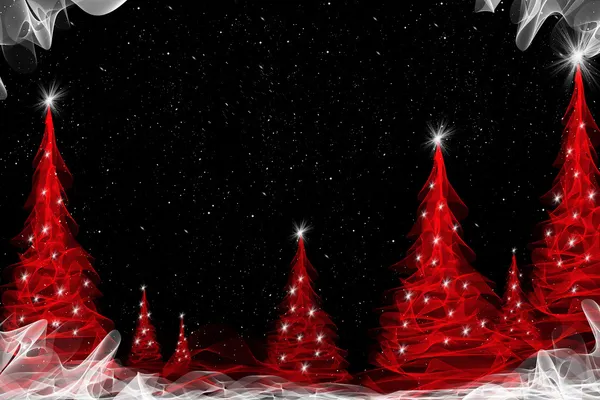 크리스마스 나무와 붉은 추상 배경 — 스톡 사진