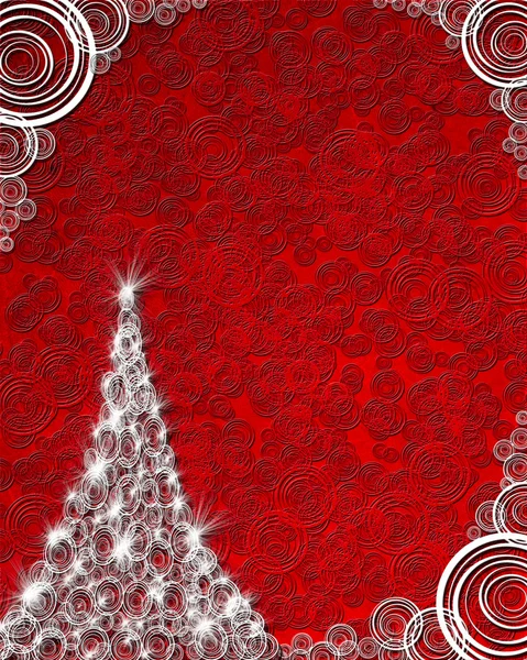 Noel ağacı ve kar arka plan — Stok fotoğraf