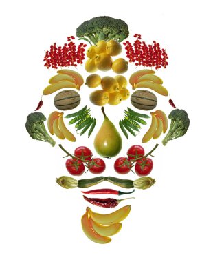 Arcimboldo'nın tarzı meyve ve sebze maskesi