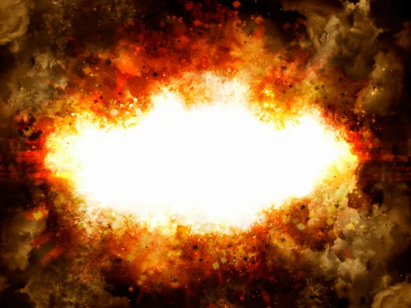Ilustración de explosiones con humo y espacio de copia —  Fotos de Stock