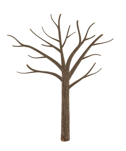 Hochwertiger toter Baum isoliert auf weiß — Stockfoto