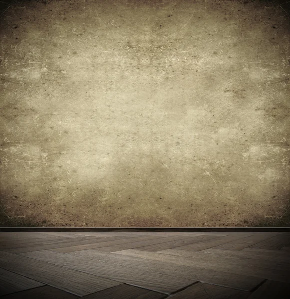 Grunge 的内部与实木复合地板 — 图库照片