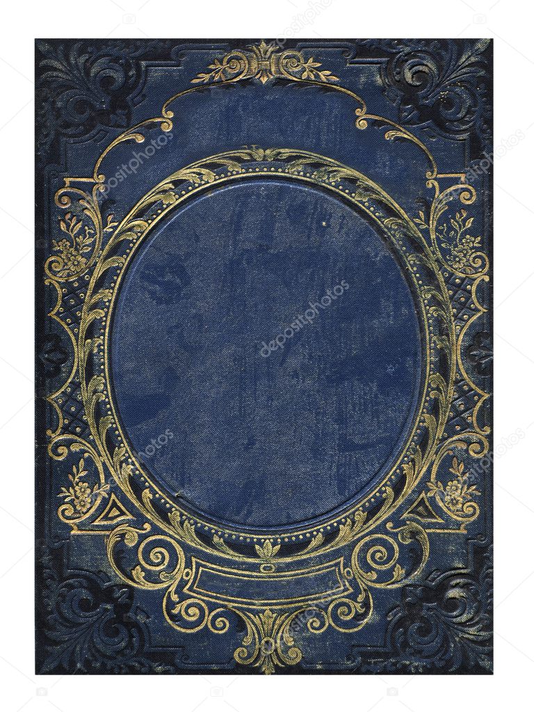 Blue and gold old floral cover book