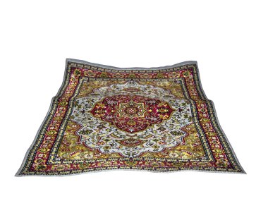 Flynig turkish carpet on white clipart