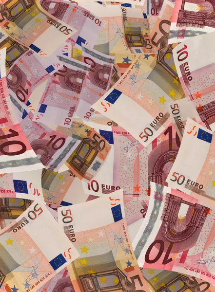 Mnoho pozadí bankovek eura — Stock fotografie