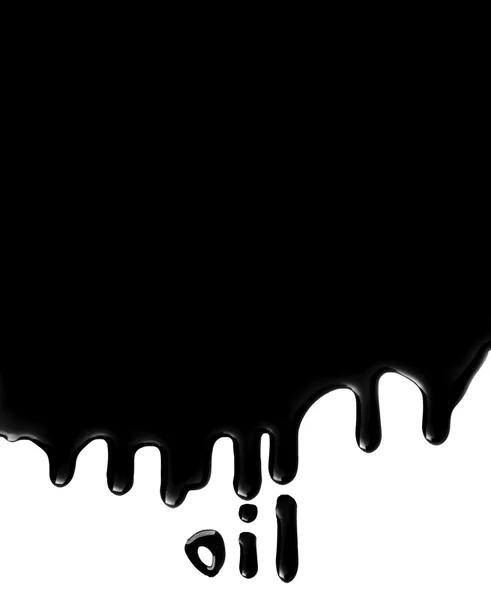 Dripping oil with text — Stock Photo, Image