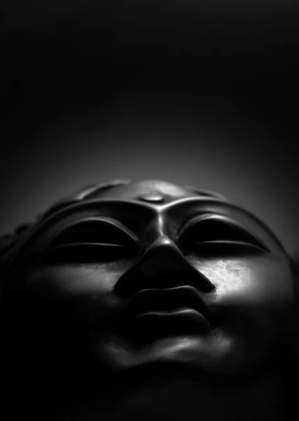 Budda maska czarny i biały — Zdjęcie stockowe