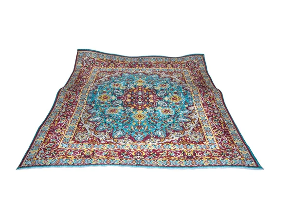 Flynig turkish carpet on white — Stock Photo, Image
