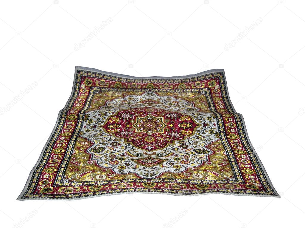 Flynig turkish carpet on white