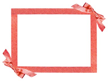 Red frame with robbons clipart