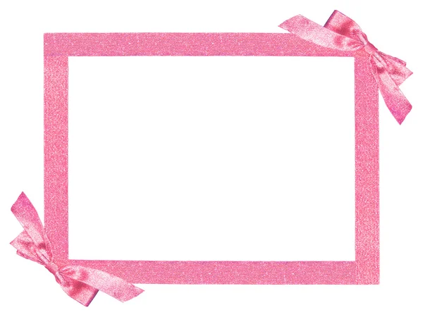 Pink frame with ribbons — Stock Photo, Image