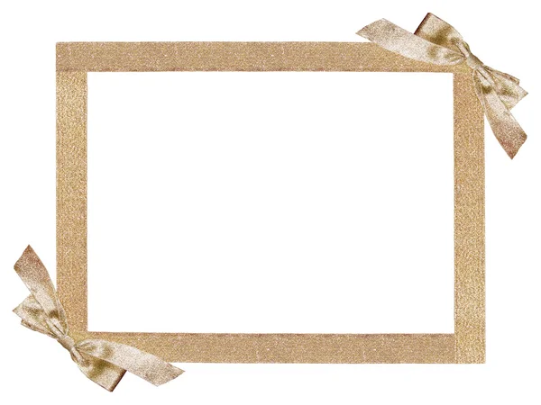 Золотая рамка с лентами — стоковое фото