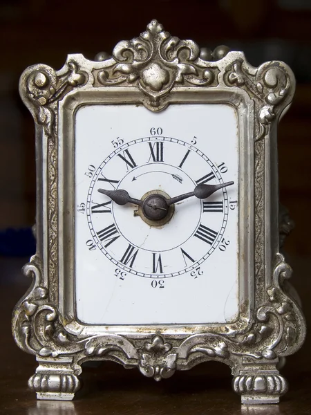 Old vintage silver clock — Stock Photo, Image