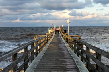 Wooden dock and the Baltic Sea clipart