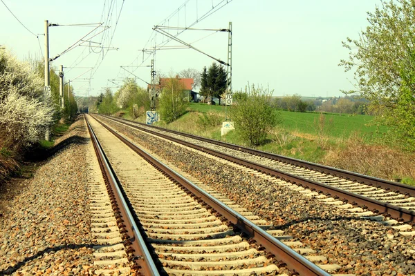 Järnväg järnvägsspår — Stockfoto