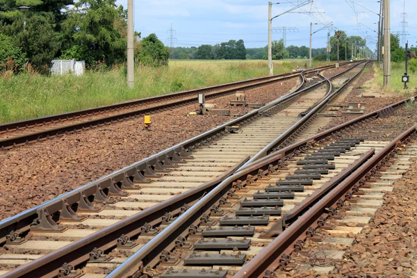 Rail railway track — Stock Photo, Image
