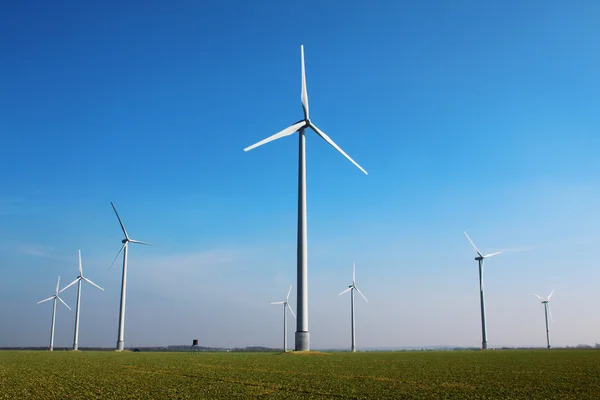 stock image Wind turbine energy rotor and field