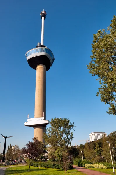 Rotterdam - Hollanda, euromast kuleye bakış — Stok fotoğraf