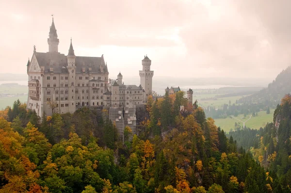 stock image Neuschwanstein castle on cloudy day at Fussen - Germany