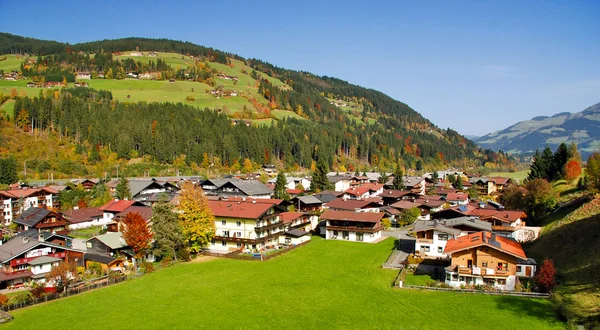 Houses at Kirchberg in tirol - Kitzbuhel Austria — Zdjęcie stockowe