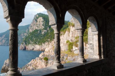 Arcades at St Peters Church - Porto venere - Liguria - Italy clipart