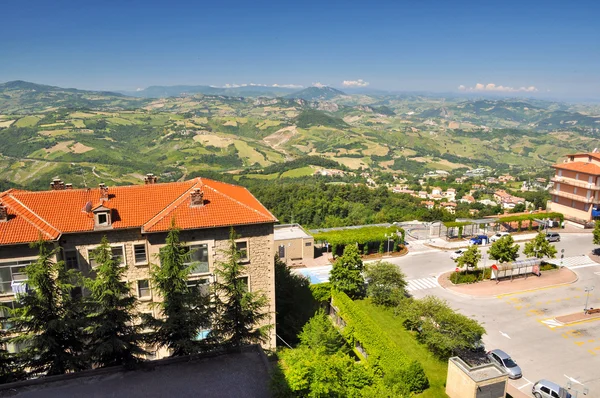 Hills and mountains at Repubblica di San Marino — Stock Photo, Image